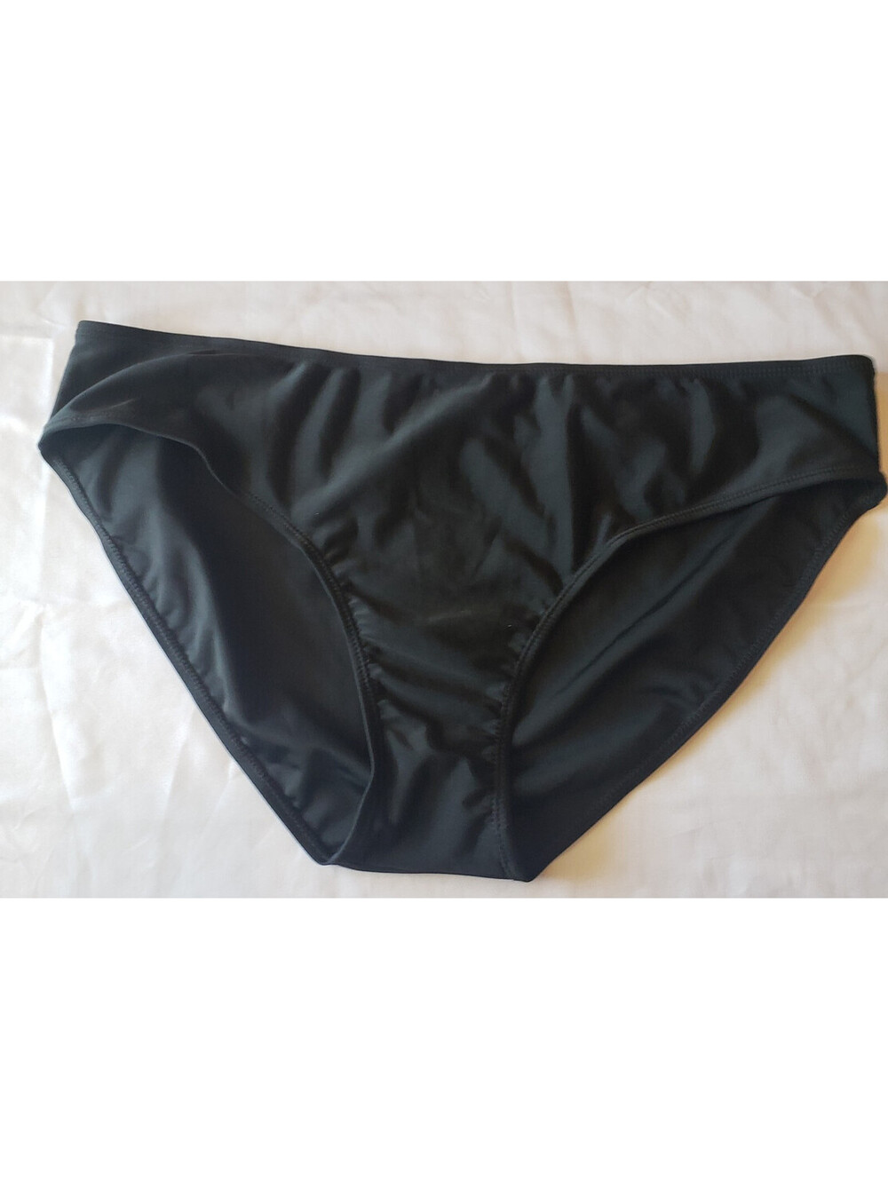 Womens XXL Black Bikini Bottom Swim Brief Full Coverage Lined Stretch